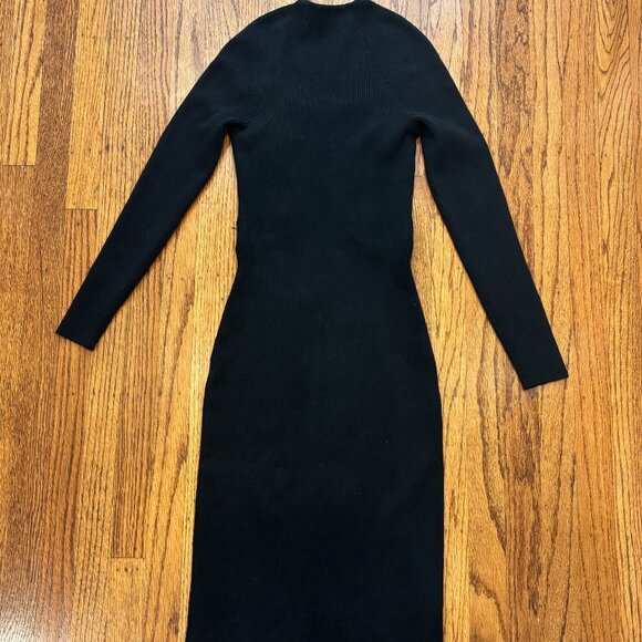 A&F Long Sleeve Cutout Midi Sweater Dress - Black - Picture 3 of 9